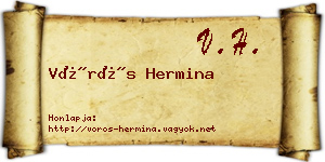 Vörös Hermina névjegykártya